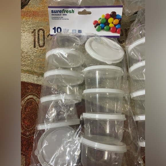 Lot of 5 10ct Packs (50 total) Sure Fresh Round Mini-Containers 2.3 fl oz NEW - Picture 4 of 7
